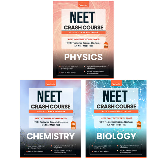 Vedantu NEET 2025 Crash Course - 3 Books | Physics, Chemistry, Biology | Includes Recorded Course & Mock Test