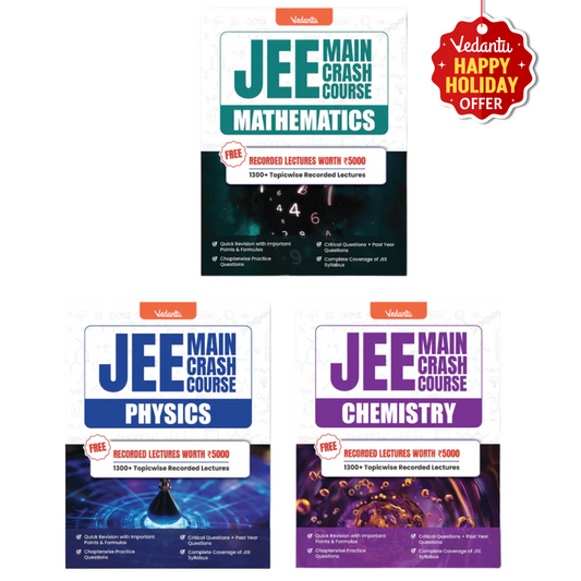 Vedantu JEE Main 2025 Crash Course Set of 3 Books | Physics, Chemistry, Mathematics