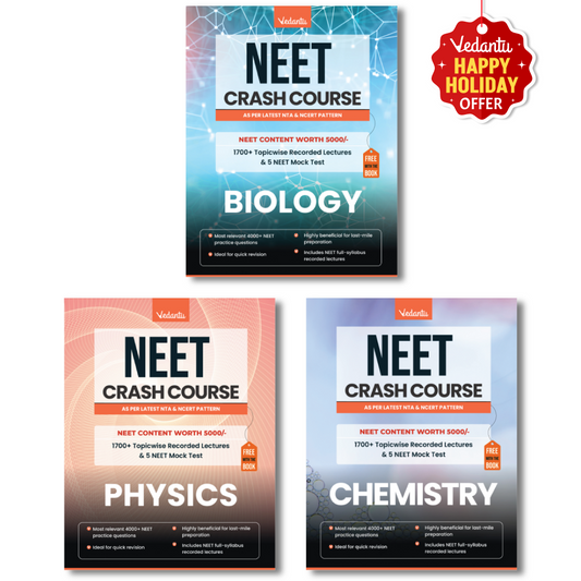 Vedantu NEET 2025 Crash Course Set of 3 Books - Physics, Chemistry, Biology | Aligned with the Latest NTA Syllabus | Includes Free NEET Recorded Course and Mock Test