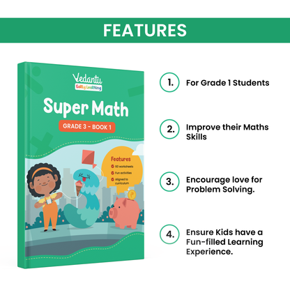 Vedantu Early Learning Super Math for Grade 3 (Set of 2 Books) - 2024 - 25 Edition