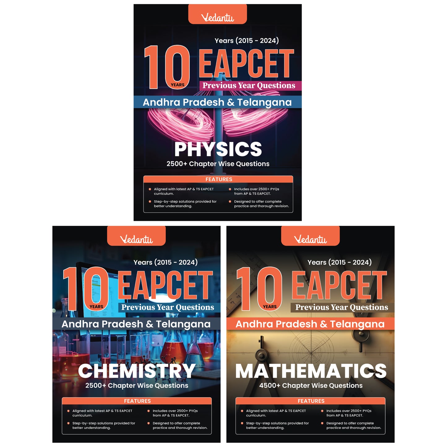 {Pre Orders} Vedantu EAPCET/EAMCET 10 PYQ Books | Set of 3 | Physics, Chemistry, Mathematics