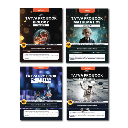 Vedantu Tatva Pro Question Bank Book CBSE Class 10 Set of 4 Books | Mathematics ,Physics, Chemistry, Biology | Chapterwise - Topicwise Theory and Previous Year Questions | Free CBSE Class 10 Year Long Recorded Course